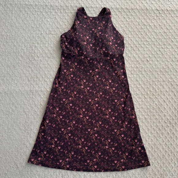 Patagonia Magnolia Spring A-Line Floral Dress Brown/Pink Small Outdoors Travel - Picture 3 of 14